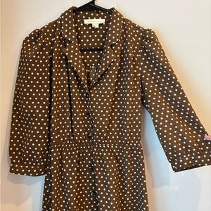 Monteau Brown and White Retro Polka Dot Dress